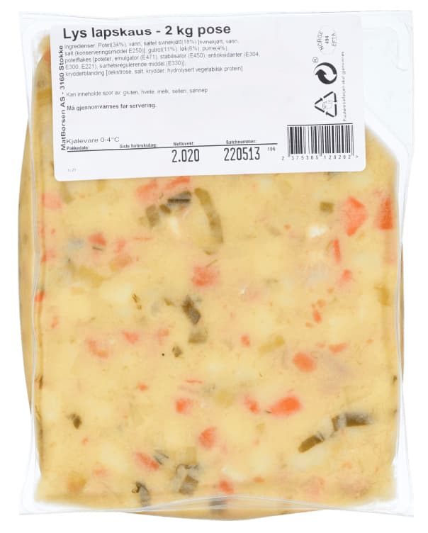 Lapskaus Lys Ca2kg Matbørsen