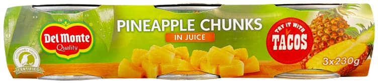Ananas i Biter m/Juice 3x230g Del Monte