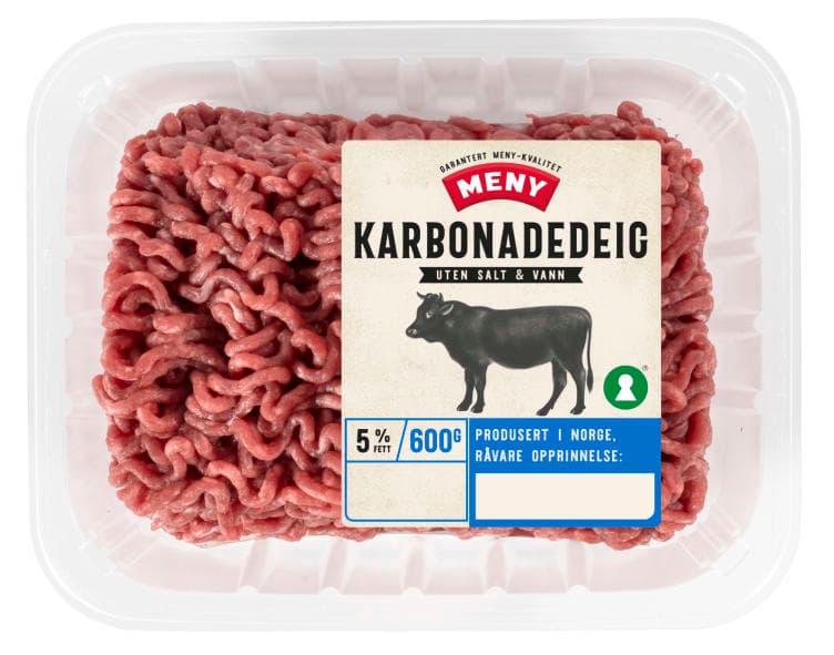 Karbonadedeig 5% u/Salt og Vann 600g Meny