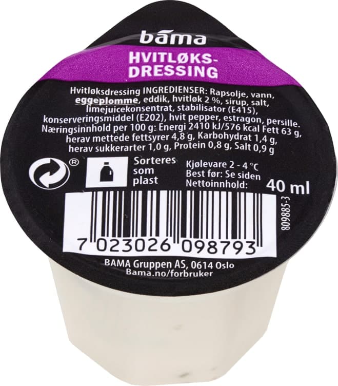 Dressing Hvitløksdressing 40g Bama