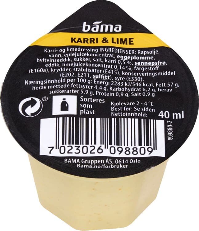 Dressing Karri&Lime 40g Bama
