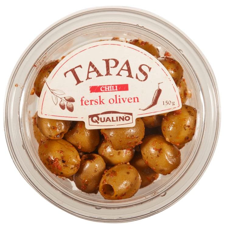Oliven Fersk m/Chili 150g Tapas Qualino