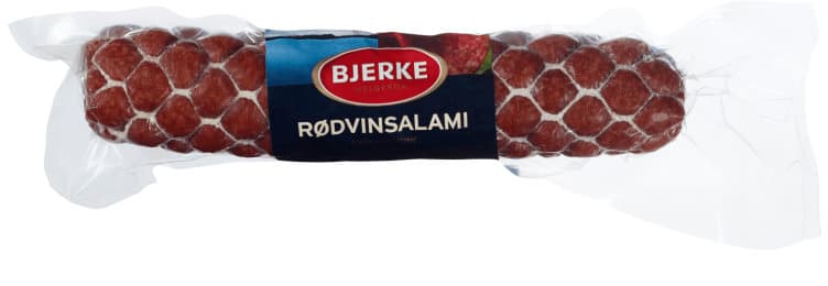 Rødvinsalami Kubb 420g Bjerke