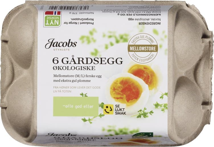 Egg Økologisk 6pk 375g Jacobs Utvalgte
