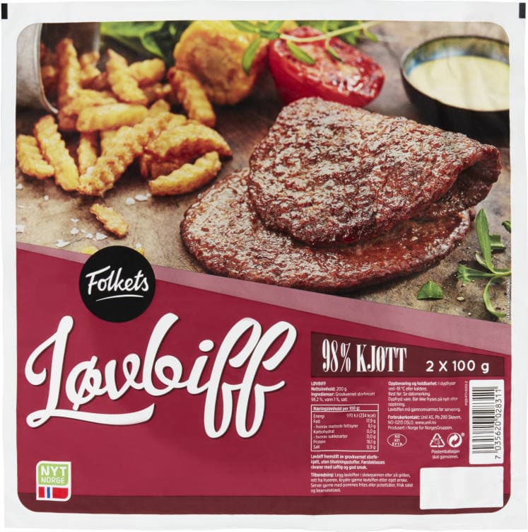 Løvbiff 2x100g Folkets