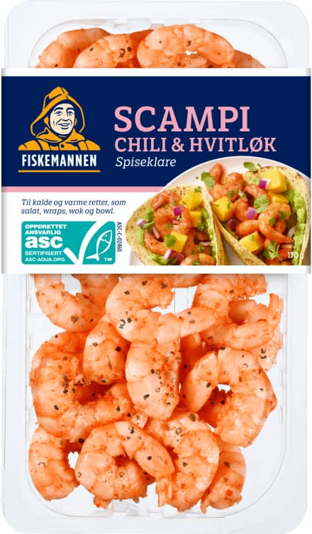 Scampi Chili Hvitløk Asc 170g Fiskemannen