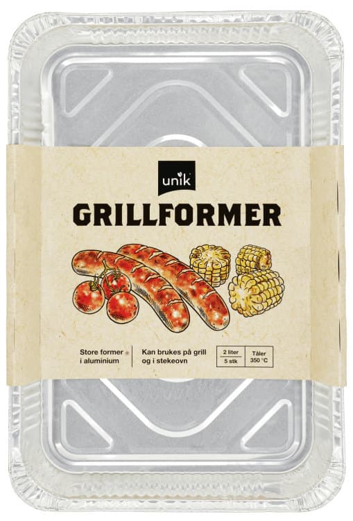 Grillform Aluminium Stor 2l 5stk Unik