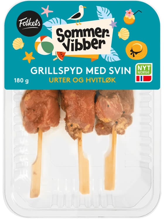 Grillspyd m/Urter&Hvitløk 180g Folkets