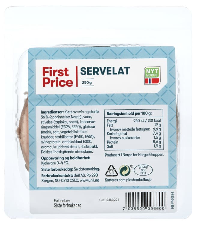 Servelat 250g First Price