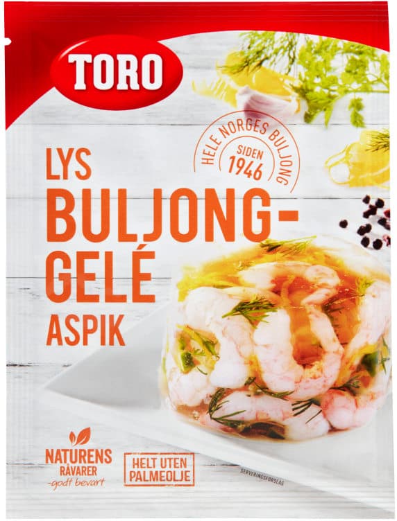 Buljonggele Lys Aspik 22g Toro
