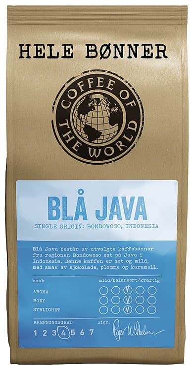 Blå Java Hele Bønner 340g Cotw
