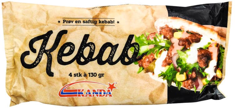 Kebab Porsjon 4x130g Kanda