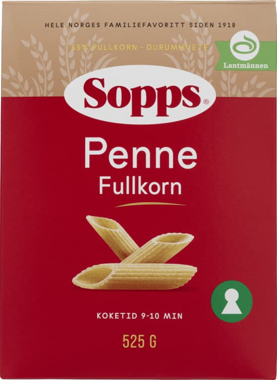 Penne Fullkorn 525g Sopps