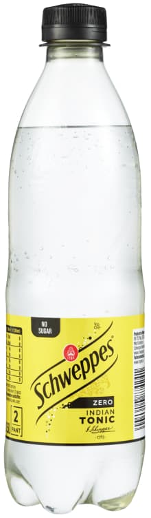 Tonic Water Zero 0,5l flaske Schweppes