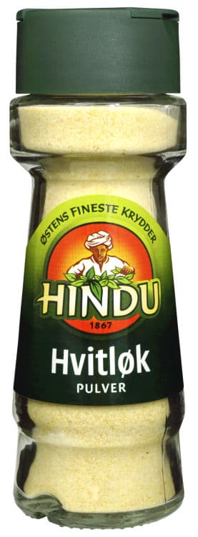 Hvitløkspulver 56g glass Hindu