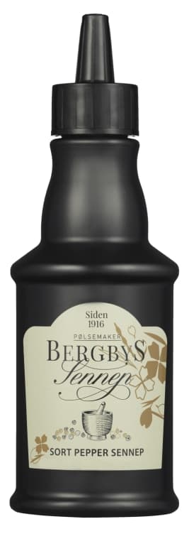 Sennep Svartpepper 235g Bergbys