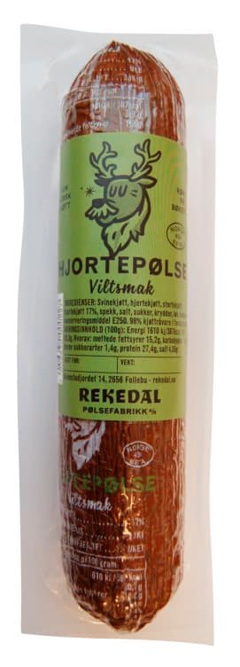 Hjortepølse 255g Rekedal