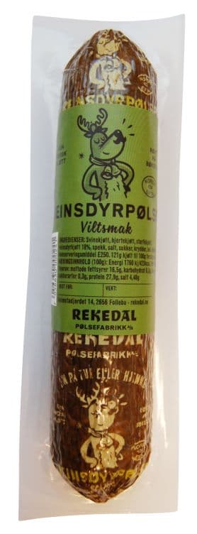 Reinsdyrpølse 255g Rekedal