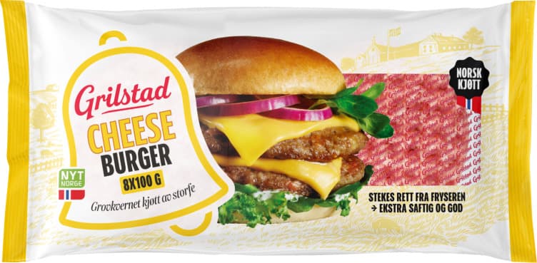 Cheeseburger 8x100g Grilstad