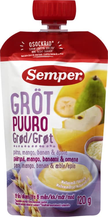 Grøt Frukt 6mnd 120g Semper