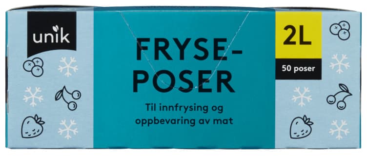 Fryseposer 2l 50stk Unik