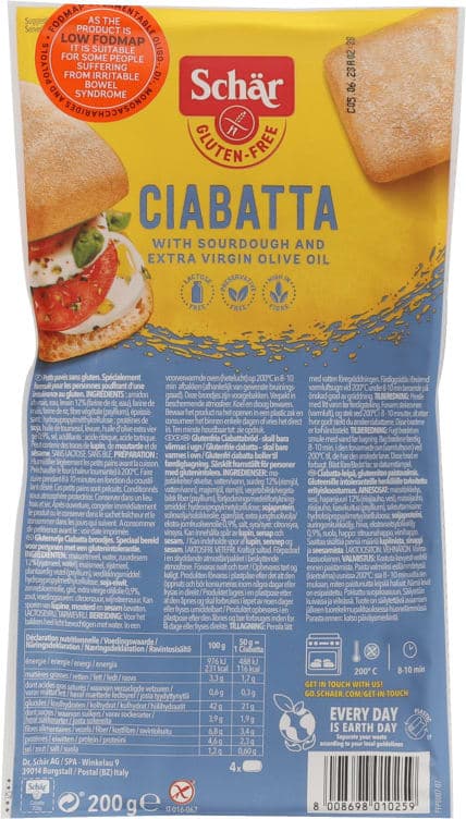 Ciabatta glutenfri 200g Schar