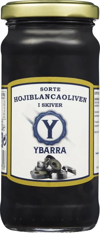 Oliven Sorte skivet 230g Ybarra