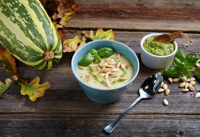 Gresskarsuppe med gresskarpesto