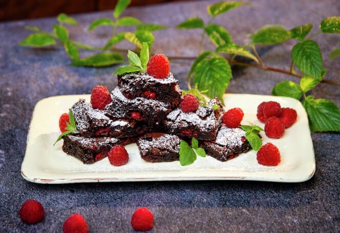 Bringebærbrownies