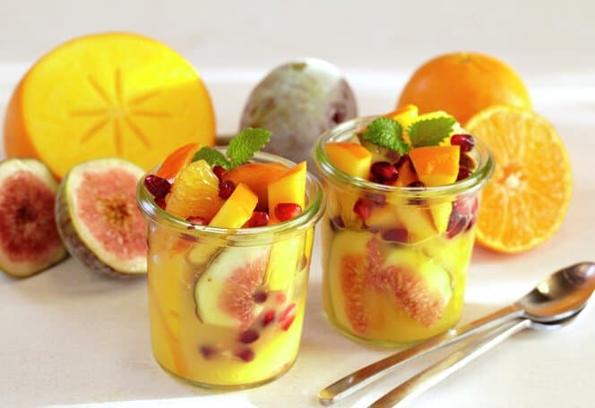Fruktsalat med sharon og granateple