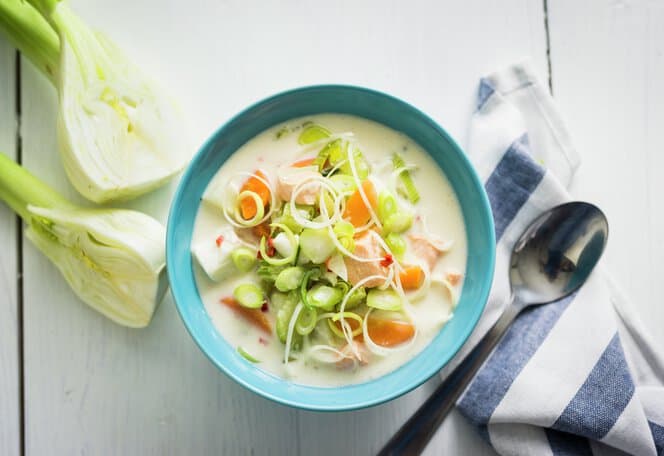Kremet fiskesuppe med fennikel