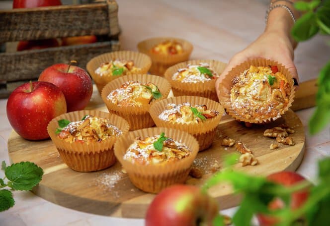 Saftige eplemuffins