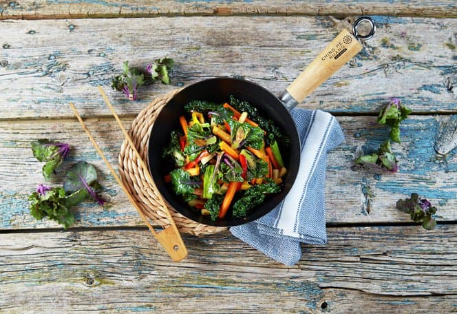 Grønnsakwok med rosettkål