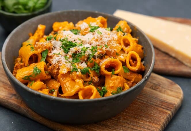 Kremet pasta med chorizo og blomkål