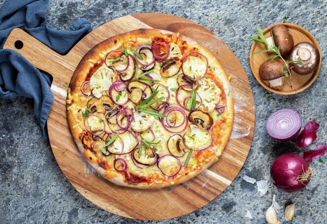 Pizza med blomkål og aromasopp