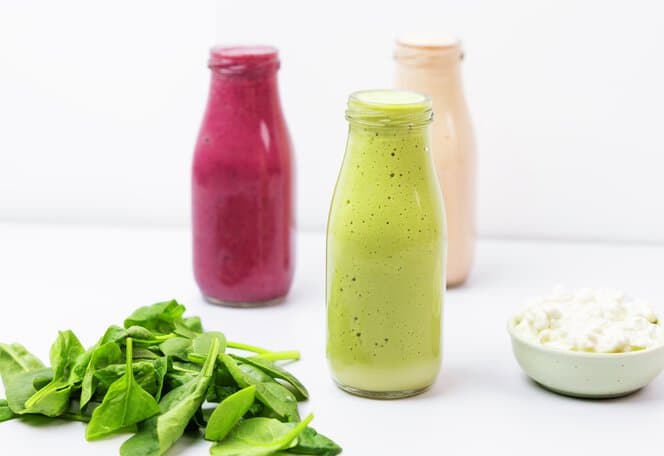 Grønn smoothie med cottage cheese