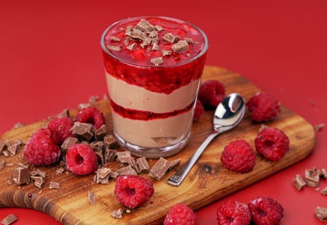 Sjokolademousse med bringebær