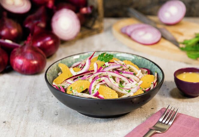 Rødløksalat med appelsin