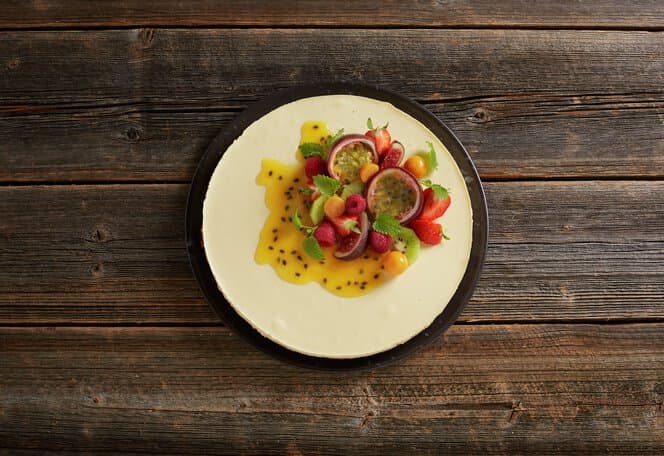 Ostekake med pasjonsfrukt