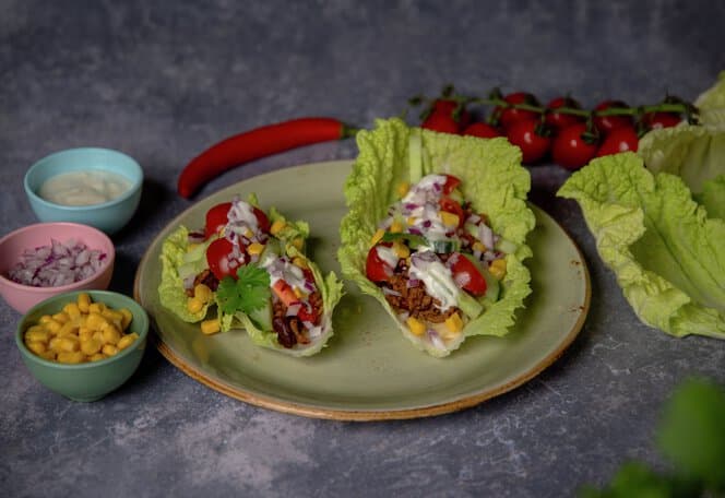 Taco servert i kinakål