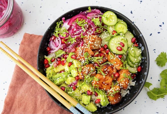 Asiatisk laks med ris