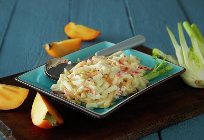 Kremet persimon- og fennikelsalat