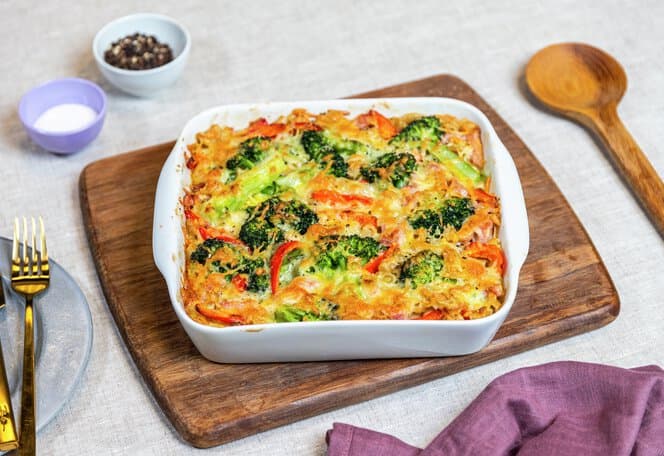 Brokkoli- og pastagrateng
