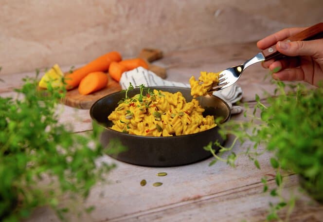 Kremet pasta med gulrot