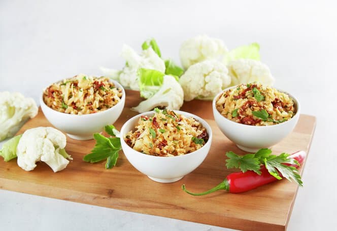 Blomkålrisotto med soltørkede tomater