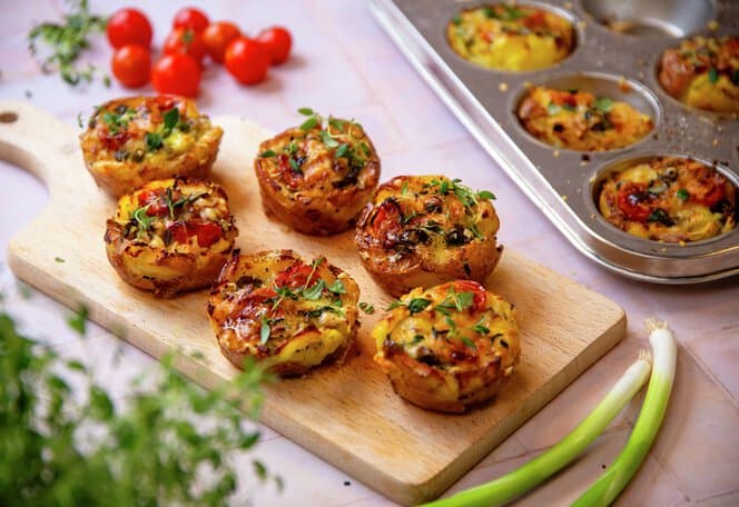 Potetmuffins av knuste poteter