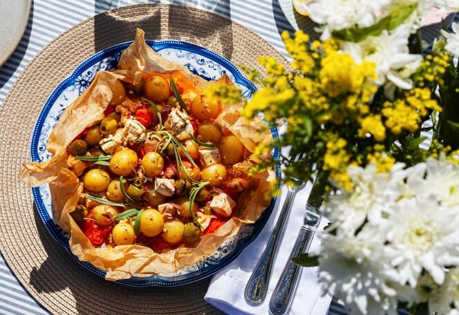 Grillet potetsalat med fetaost