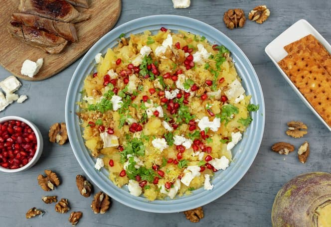 Kålrot med chevre og honning