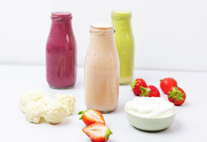 Rosa smoothie med blomkål