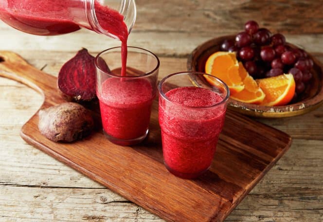 Smoothie med rødbete, ingefær og appelsin